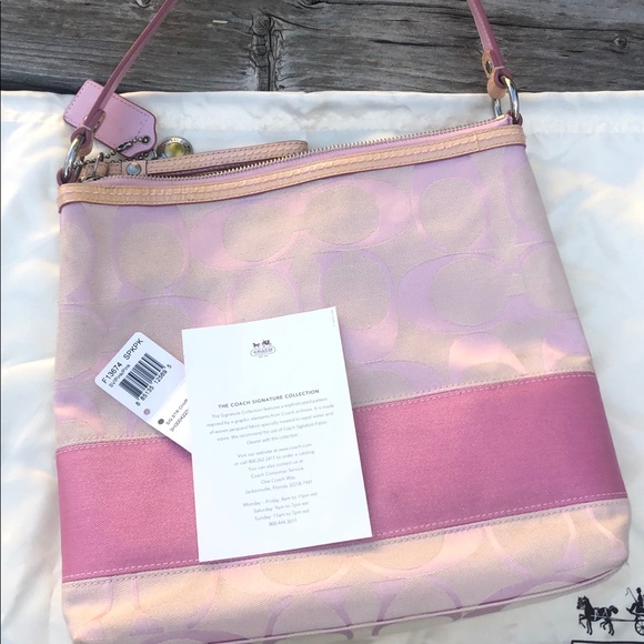 Coach Signature Stripe Convertible Handbag F13674 - Picture 3 of 6